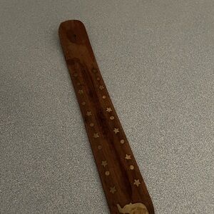 Wooden Star and Dot Incense Holder with Elephant